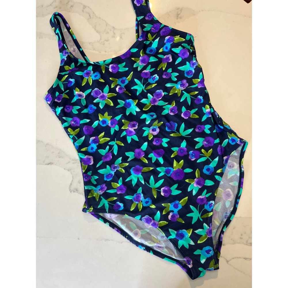 Basic Editions vintage floral one piece size 14
